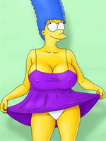 Toon xxx marge in white panties dreaming about hot fuck with several cocks.