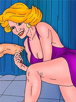 Dancing here to make it a real cartoon porn with red and violet-haired models